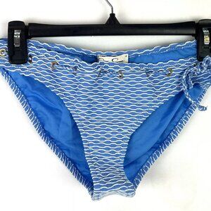Jessica Simpson Swim Jessica Simpson Womens Bluewhite Hipster Bikini Bottom Size Medium